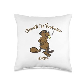 Smok'n'beaver Big Brown Beaver Throw Pillow, 16x16, Multicolor