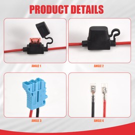 Jevina Confezione da 2 connettori per cablaggio da 12 AWG per Peg-Perego, batteria SLA da 12 Volt, giocattolo con fusibile