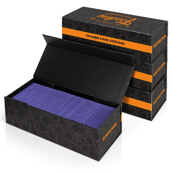 MewVeer Trading Card Storage Box, 4 Pack Magnetic Card Holder