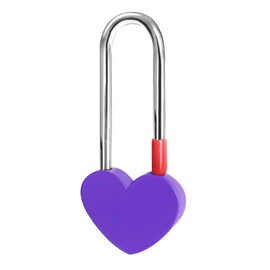 Gradleen Keyless Love Lock Single Heart Padlock,Purple 3.5" 50mm Love Padlock for Lovelock Bridge, Wishing Tree(NO Key)