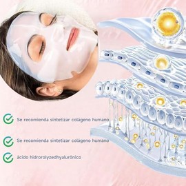 Bio Collagen Mask：Overnight Mask-Pore Eraser Mask| Mascarilla de ColáGeno | Pore Tightening| Hydrating|Mascarilla Bio Colágeno | Low Molecular Collagen Face | Reduce Los Poros Y Aumenta La Elasticidad para una hidratación durader 34g x4ea (Rosa)