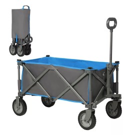 PORTAL Collapsible Wagon Cart, Heavy Duty Foldable Wagons Carts with Wheels, ...