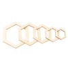205Pcs Hexagonal Wooden Cutouts 5 Sizes Light Durable Odourless Blank