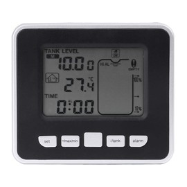 EBTOOLS Sensor de Nivel ultrasónico, transmisor del Sensor del medidor de Nivel de Profundidad de líquido del Tanque de Agua con Pantalla de Temperatura, para Todos los líquidos no corrosivos
