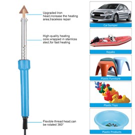 Kunststoff Schweißen 80W, Schweißkolben Set Kunststoffreparatur, DIY Kunststoff Schweißgerät mit Stäben, Auto Schweißmaschine Kunststoff Reparatur (A - 80W)