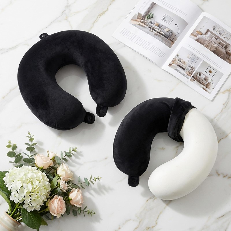 Ouligay 2 PCS U Shaped Travel Pillow Case Cover Ice