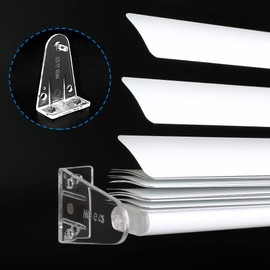 2 Inch 12pcs Blinds Hold Down Brackets, Clear Plastic Door Blinds Bottom Bracket, Blind Bottom Rail Hold Clips for Horizontal Blinds Shades Windows Doors