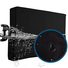 Outdoor TV Cover with Clear Front COOSOO Television Cover Waterproof Universal Protector for LCD LED Plasma Television Sets with Remote Control Pocket Compatible with Standard Mounts Stands (22-24’’)