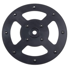 Gedotec Turntable with M8 thread for screwing for TVs and table tops, plastic, black, swivel ring load capacity 80 kg, swivel fitting with swivel plates diameter 160 mm, 1 piece, swivel castors for