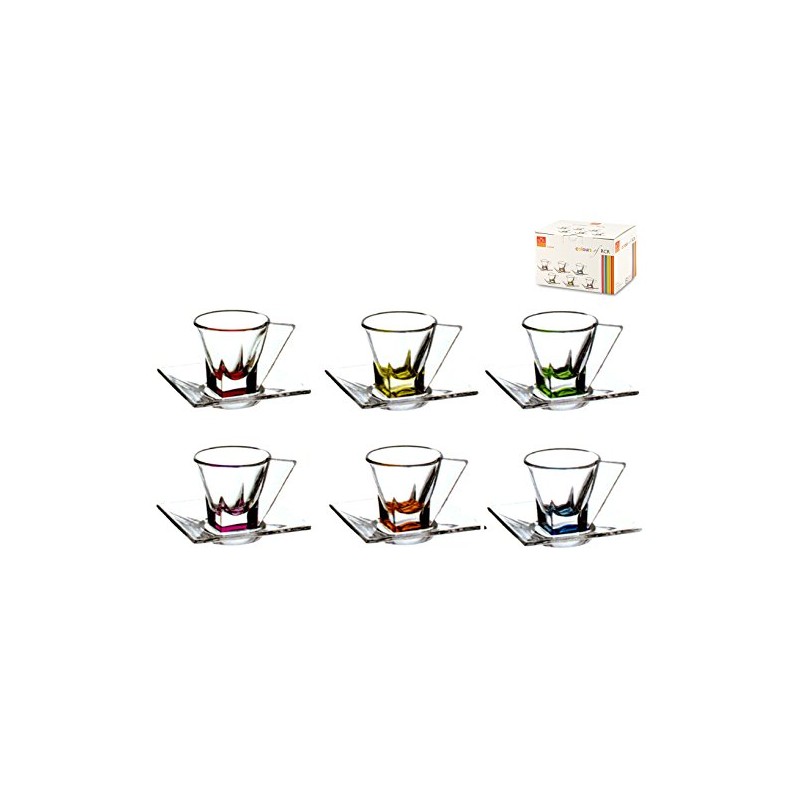 Rcr Set of 6 Coffee Cups Fusion Color