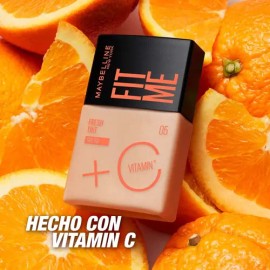 Maybelline Fit Me Fresh Tint Base de Maquillaje, Alta Cobertura, Larga Duración, con Vitamina C y FPS50, Control de Brillo, Acabado Fresco y Luminoso 