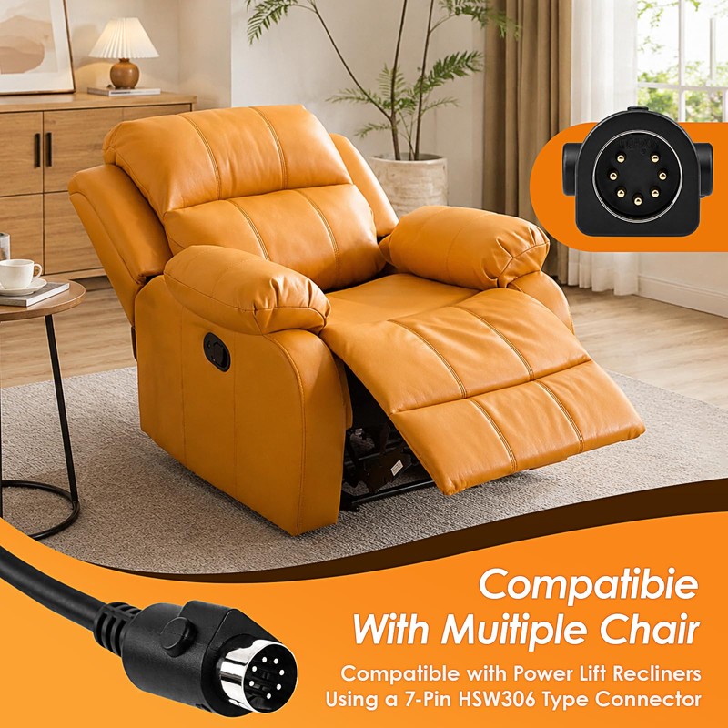 HSW306 Lift Chair Remote Replacement 6 Button 7 Pin USB