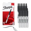 Sharpie 32707 Marcadores permanentes retráctiles, Fine Point, Negro, 12-Count