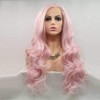 AFBeauty Pink Front Lace Wig long wave heat resistant fiber
