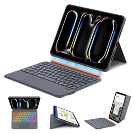 InUnion Keyboard Case foriPad Pro 11 Inch M4 M5 (2024/2025), Magnetic Detachable Flex Keyboard with Multi-Mode, Trackpad, Backlit