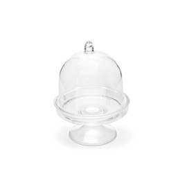 PartyDeco Mini Kuchenständer mit Glocke 5x7cm 3er Set -Etagere aus Plexiglas für Süßigkeiten, 5,5 x 7,5 cm, 3 Stück - Klar Transparent