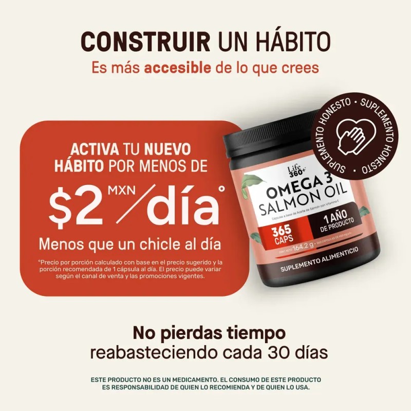 LIFE360+ - Omega 3 Aceite de Salmón y Vitamina E