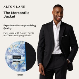 Alton Lane Mercantile Jacket Tailored Fit - Premium Quality Suit Jacket for Men, Stylish and Elegant Men’s Suit Jackets, Black, 38R