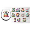 x12 Bunny Easter Mixed Design Glass Vinyl Decal Stickers pb408