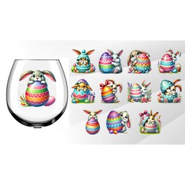 x12 Bunny Easter Mixed Design Glass Vinyl Decal Stickers pb408