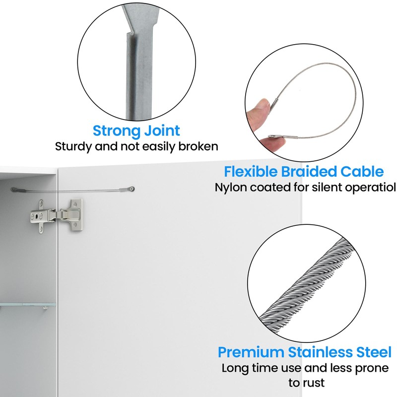 SDTC Tech 12-Inch Cabinet Limit Door Restrictor, Stainless Steel Hinge