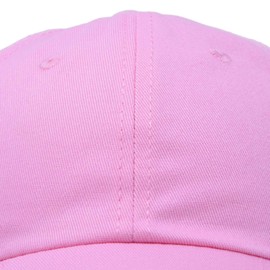 DALIX Unisex Youth Childrens Cotton Cap Adjustable Plain Hat - Unstructured (Pink)