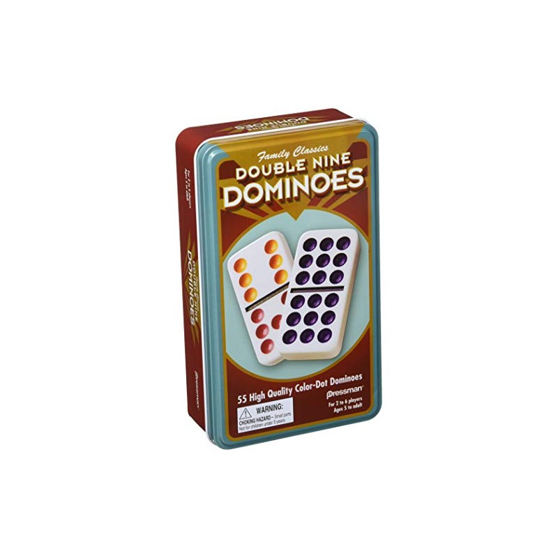 Pressman Dominoes Double 9" Lata