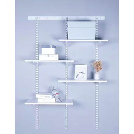 Ceybo 9" Heavy Duty White Shelf Brackets, 90 lb Weight Support, Wall Mounted, Adjustable, Double Slotted Metal Ledge Design for Closet, Garage, or Storage Organization