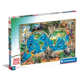 Clementoni 21723 Jigsaw Wonderful Animal World 300 Pieces-Supercolor Children 9-11 Years, Cartoon, Gift for Boy/Girls, Puzzle for Kids, Made in Italy, Multicolor
