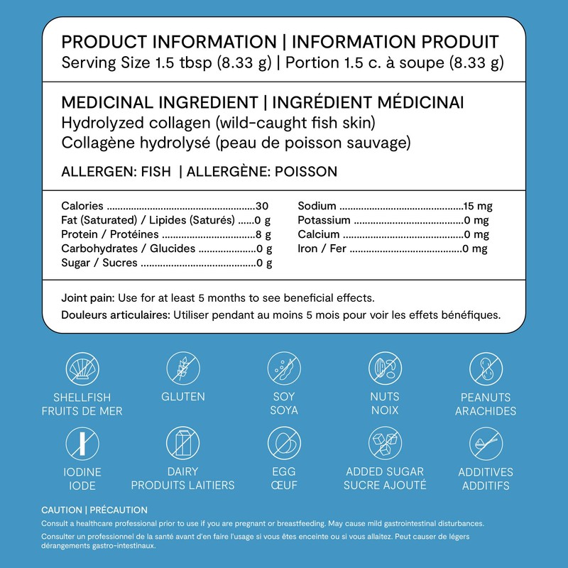 Landish Pure Canadian Hydrolyzed Marine Collagen, Collagen Peptides Powder, Unflavoured,