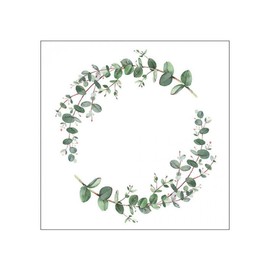 Ambiente Lunch Napkin 33 x 33 cm Eucalyptus Branch White Eucalyptus Ring White Pack of 20