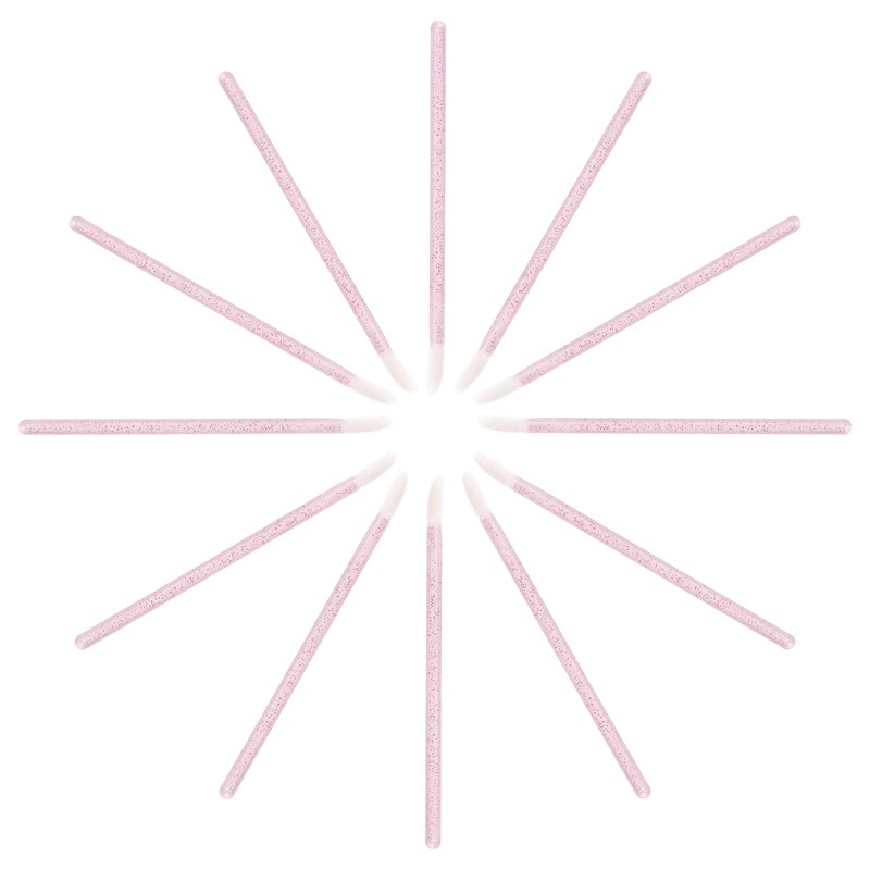 200 pinceles desechables para pintalabios de cristal, color rosa
