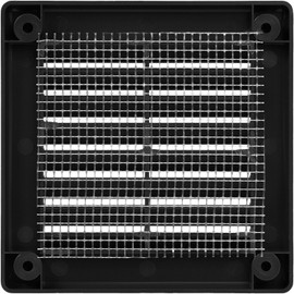Vent Systems 3" x 3" Inch (Opening Dimensions) - Pack of 5 - Plastic Black Soffit Vent Cover - Flat Square Air Vent Grille - Air Vent Deflector - HVAC 4" x 4" Inch (Overall Dimensions)