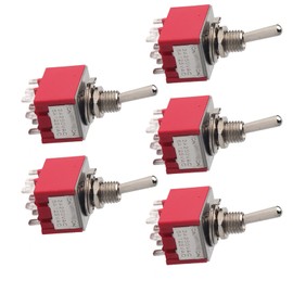 5PCS ONON 2 Position Toggle Switch 3PDT 9 Pin 6mm, 2A/250VAC 5A/125VAC, Compact Size Easy to Mount, Automobile Home Appliance Industrial Control