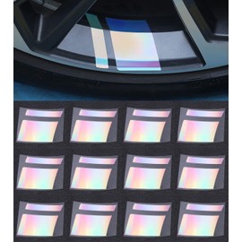 12 Pcs Wheel Rim Decal Stripes Car Reflective Stripe Stickers Automotive Decals for 18-21 Inch Wheels Tire Rim (Gradient)