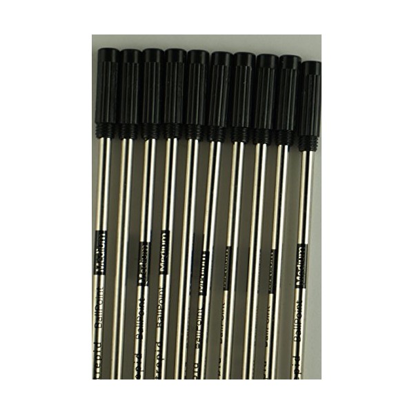 10 Genuine Intrepid Medium Black Ballpoint Refills for All Cross Ballpoint Pens. Comes in Sealed Pack and Also Has Protective Seal on tip (Bulk Pack). (Black)