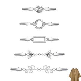 5 Stück Cardigan Clips Vintage, Kleider Clip,Vintage Pullover clips für Frauen,Metall Pullover Clips,Silberne Blusen Clip,Verschluss für Kragen Umhang Schals Mantel Damen Charme Accessoires
