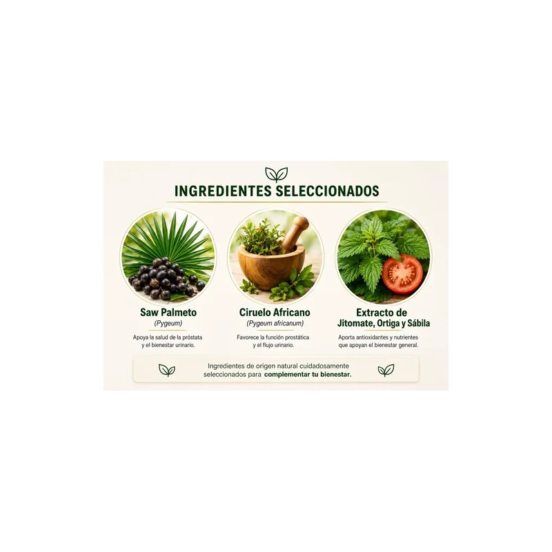 Saw Palmetto Pygeum Ciruelo Africano Suplemento Hombre