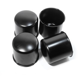 Rheedal 4Pcs 4.25inch Trailer Wheel Center Caps Push Through 4.25" Bore 4.29" Tall Curved Hub Cap for Truck SUV RV Wheel Rim, Matt Black Wheel Cover