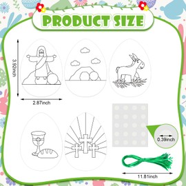 Hollowfly 36 Sets Easter Story 3D Egg Craft Coloring Set with Sunday Activity Crafts Bible Story Easter Story Coloring Crafts Printable for Sunday Bible Story Easter Gifts
