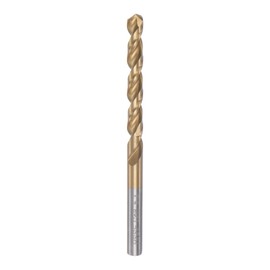 sourcing map Twisted Drill Bit 5.3 mm Titanium Coated (HSS-E) M42 High Speed Steel 8% Cobalt Straight Shaft for Stainless Steel Aluminium Alloy Metal