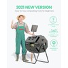 2021 Upgraded Tumbling Composter with Compost Thermometer - Dual Chamber