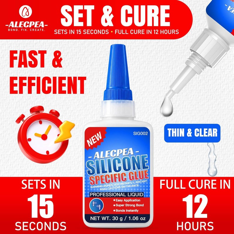 ALECPEA 30g Silicone Glue - Fast-Bonding & Weatherproof Adhesive for
