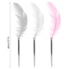 5pcs Feather Ballpoint Pens Writing Signatures Calligraphy Quill Pen Home