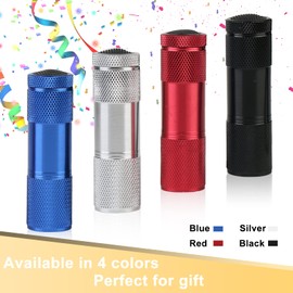 Small LED Torch: 4 Pack Portable Mini LED Torches, Mini Torches LED Super Bright with 9 LEDs, Colorful Pocket Torch Flashlight for Kids, Torches for Kids Adult Camping Hiking Outdoor Party Gifts