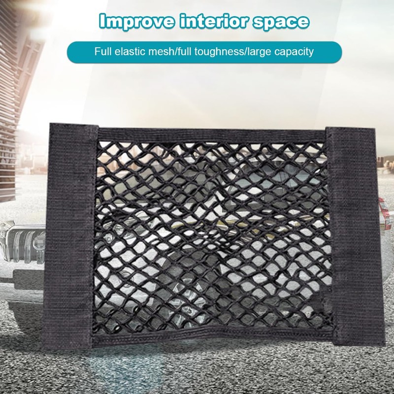 4Pcs Car Mesh Cargo Net, Elastic Storage Net, 40×25CM Elastic