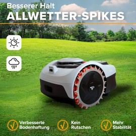 ROBO CLAWS Navimow i105E Stainless Steel Spikes 3 mm Thick Robotic Lawnmower Spikes Made in Germany Deburred 14x Stainless Steel Screws Traction Improvement for Navimow Spikes 255 mm