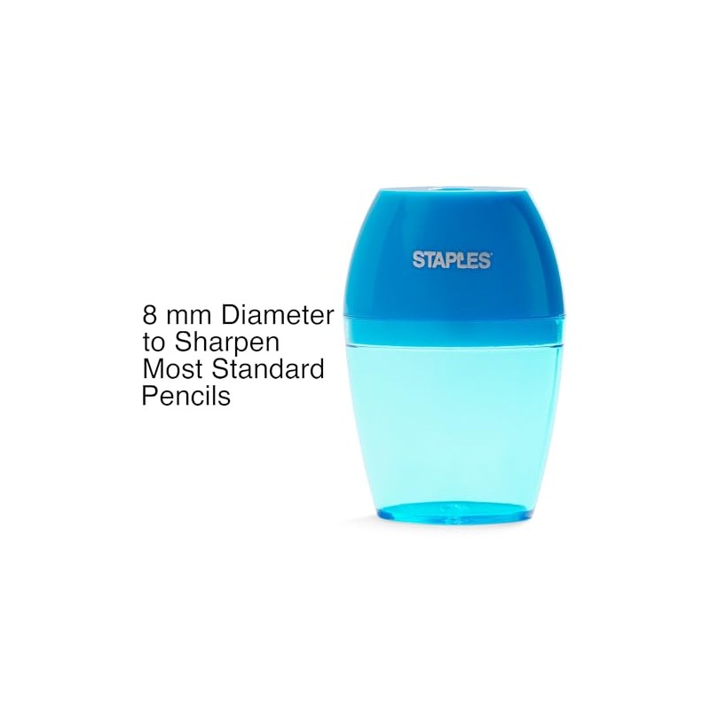 Staples Manual Pencil Sharpener, Single Hole, Assorted Colors – Compact