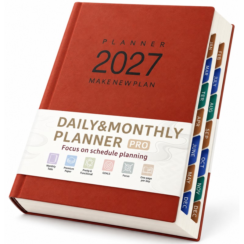 2027 Daily Planner for Time Management – 400-Page A5 Ring