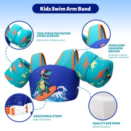 Zeraty Toddler Swim Vest Swim Arm Band for Kids,Girls Boys Pool Floats Jacket with Shoulder Harness Arm Wings for 30-60 lbs/2-8 Years Old